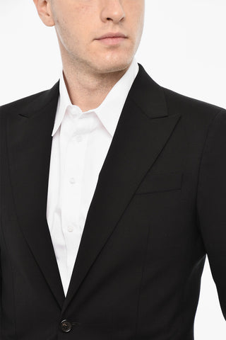 Blazer Monopetto In Lana Con Tasche Ad Aletta