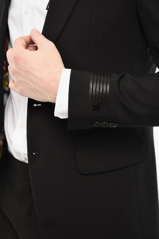 Blazer Monopetto In Lana Con Tasche Ad Aletta