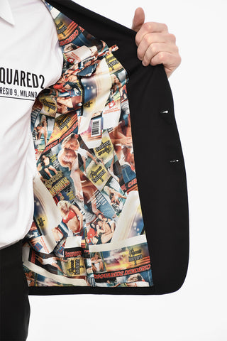 Blazer Monopetto In Lana Con Tasche Ad Aletta