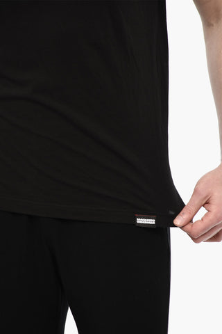 T-shirt Girocollo Underwear In Cotone con Ricamo