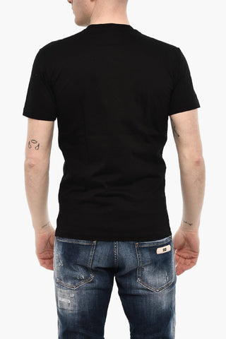 T-shirt Girocollo in Cotone con Maxi Stampa Frontale