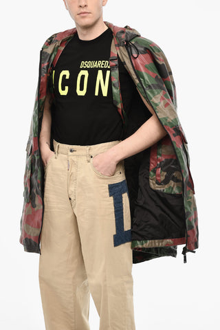 Cape Mit Militärmuster Und Reißverschluss