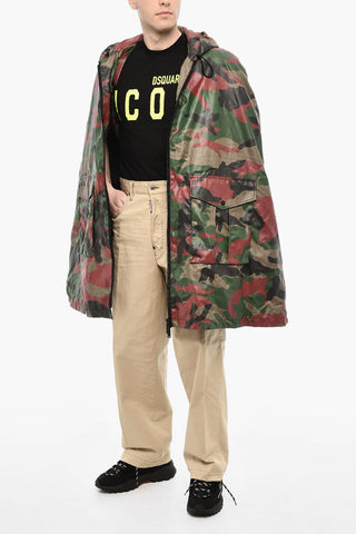 Cape Mit Militärmuster Und Reißverschluss