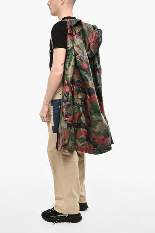Cape Mit Militärmuster Und Reißverschluss