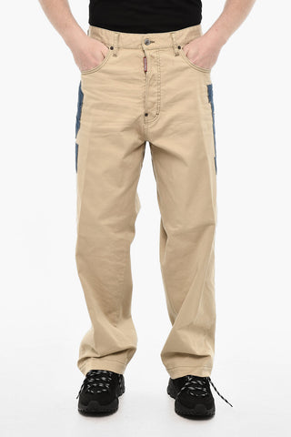 Fünf-Taschen-Hose aus Baumwoll-Twill mit Denim-Detail