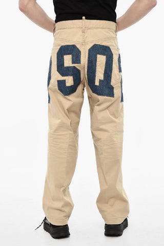 Fünf-Taschen-Hose aus Baumwoll-Twill mit Denim-Detail