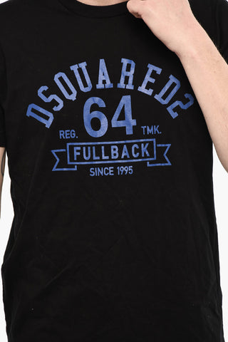 Cotton Crewneck T-Shirt with Contrast Print