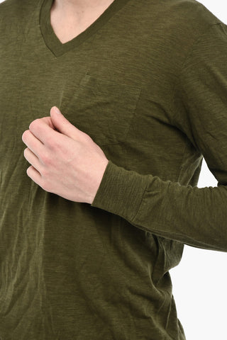 V-Neck Lightweight Underwear T-shirt with Breast Pocket