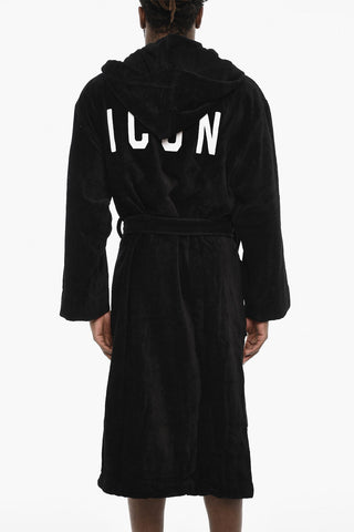 Cotton Printed Bathrobe with Belt