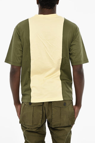 Two-Tone Crew-neck T-shirt with Maxi Print
