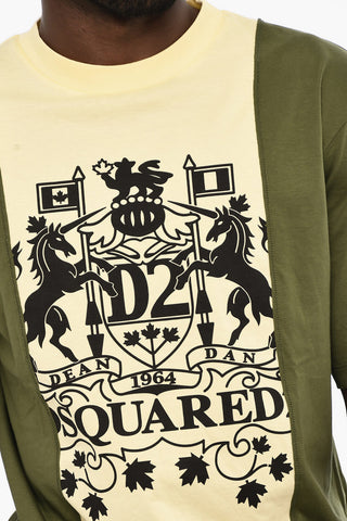Two-Tone Crew-neck T-shirt with Maxi Print