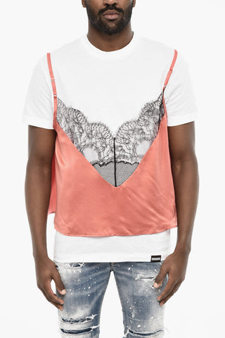 Cotton Underwear Crewneck T-Shirt With Top Detail