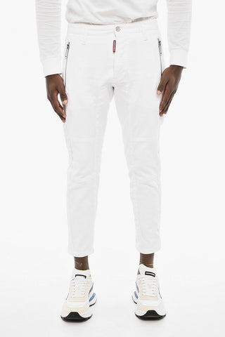 WHITE BULL Light Washed SEXY BIKER FIT Jeans with Ankle Zip