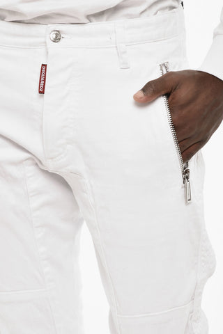 WHITE BULL Light Washed SEXY BIKER FIT Jeans with Ankle Zip