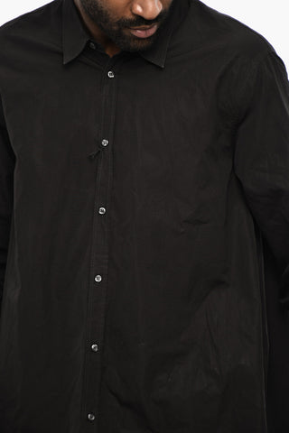 Asymmetrical Cut Shirt with Classic Collar