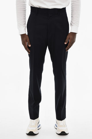 Virgin-Wool Cigarette-Fit Trousers
