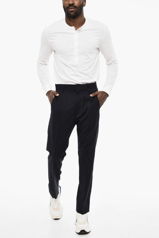 Virgin-Wool Cigarette-Fit Trousers