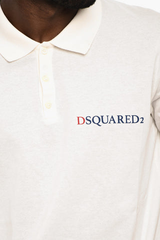 Piquet Cotton 3 Buttons Polo Shirt with Print