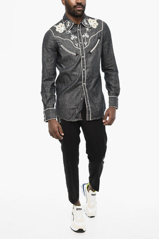 Rhinestone Denim Shirt