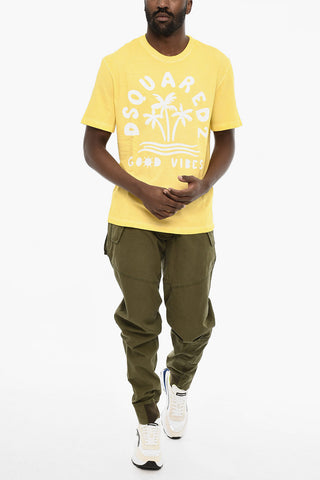 Baumwoll-Crewneck-T-Shirt Mit Print
