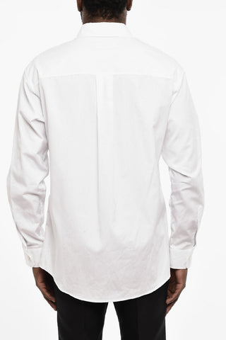 Cotton Poplin Shirt with Contrast Logo