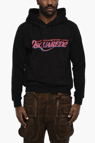 Cotton Hoodie with Logo Print