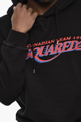 Cotton Hoodie with Logo Print