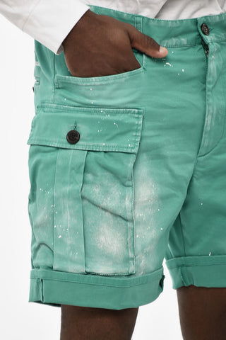 Vintage Effect Cargo Shorts with Belt Loops