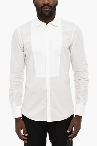 Poplin Cotton Shirt with Spread Collar