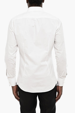 Poplin Cotton Shirt with Spread Collar