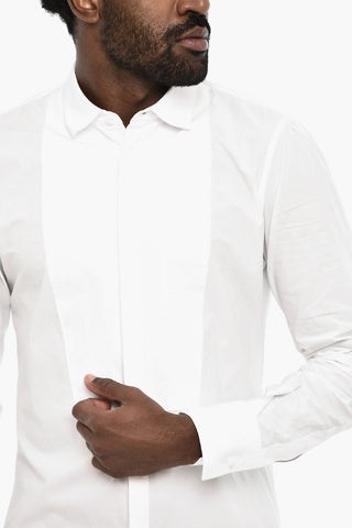 Poplin Cotton Shirt with Spread Collar