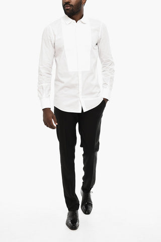 Poplin Cotton Shirt with Spread Collar