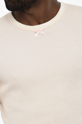 Maglia Underwear Girocollo in Cotone con Fiocco