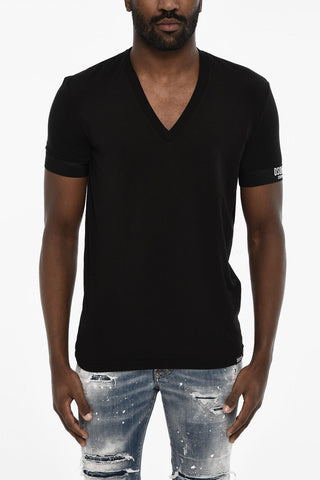 T-shirt scollo a V Underwear in Cotone