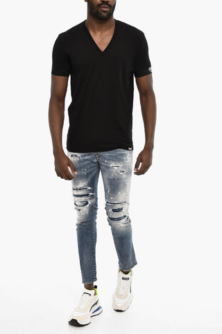 T-shirt scollo a V Underwear in Cotone