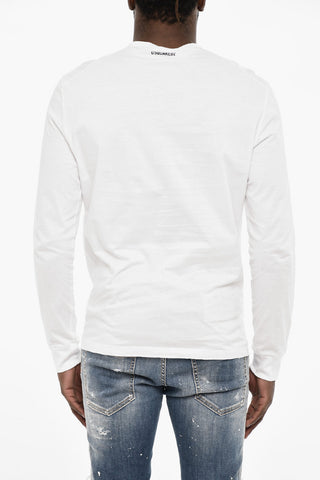 Long Sleeve Underwear Crew-neck T-shirt with 5 Buttons
