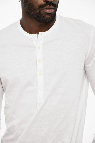 Long Sleeve Underwear Crew-neck T-shirt with 5 Buttons