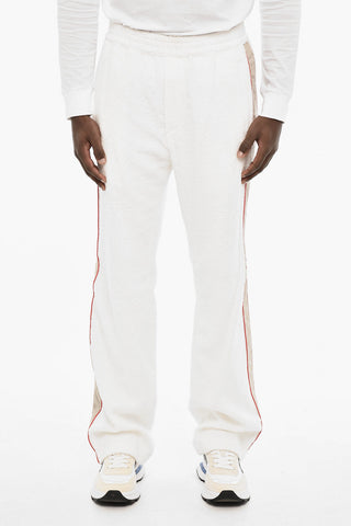 Joggers in Spugna Con Bande Laterali a Contrasto