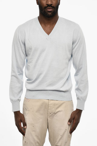 Maglia Leggera In Cotone con Scollo a V