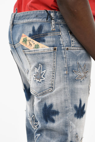 All-Over Patches Boot Cut Jeans