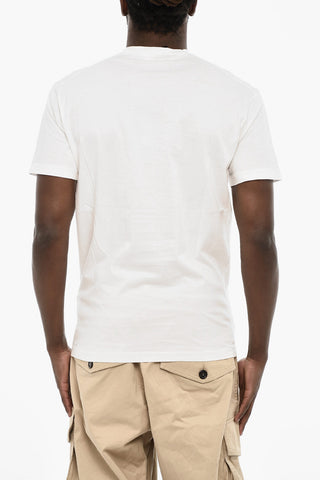 Cotton Crewneck T-Shirt with Contrast Print