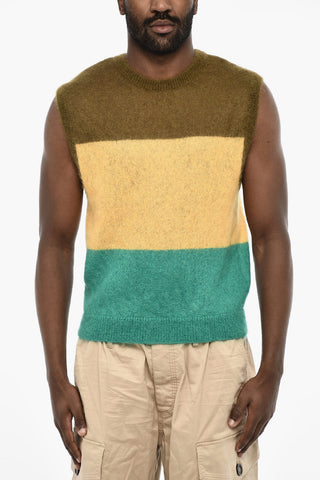 Sleeveless Color Block Crew-Neck Sweater