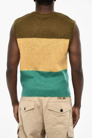 Sleeveless Color Block Crew-Neck Sweater