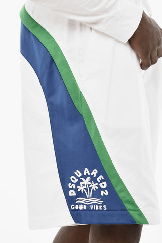 Single Pleated Shorts with Two-Tone Detail