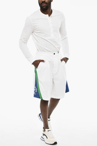 Single Pleated Shorts with Two-Tone Detail