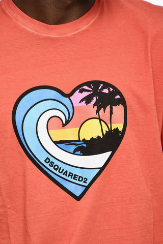 Long Sleeve Crew-neck T-shirt with Heart Print