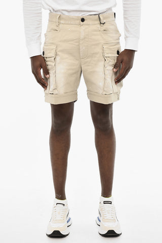 Shorts Cargo Effetto Vintage con Passanti