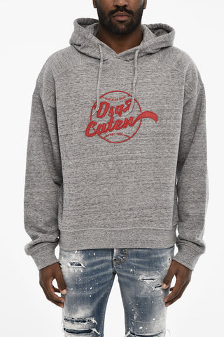 Baumwoll-Hoodie mit erhabenem Logo