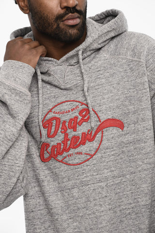 Baumwoll-Hoodie mit erhabenem Logo