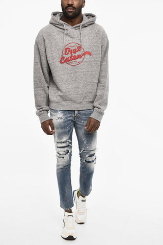 Baumwoll-Hoodie mit erhabenem Logo